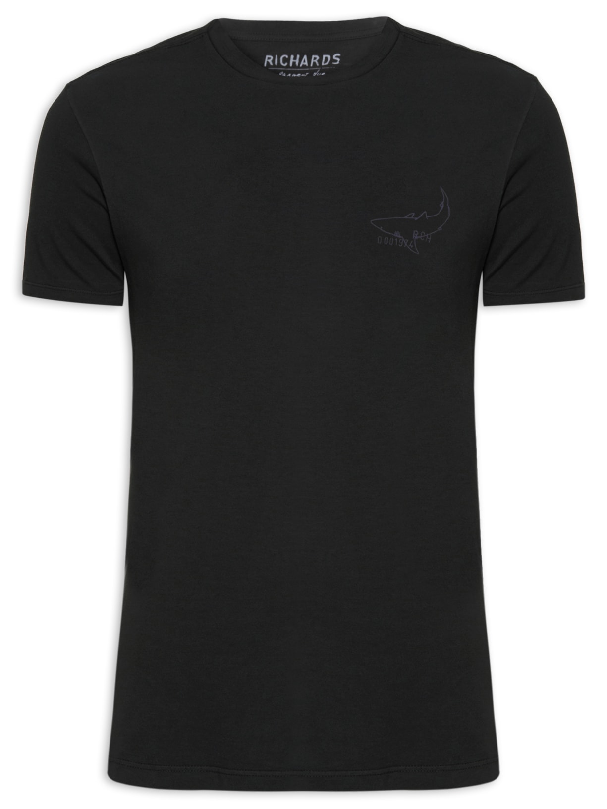 Camiseta Masculina Shark Aquarela - Preto