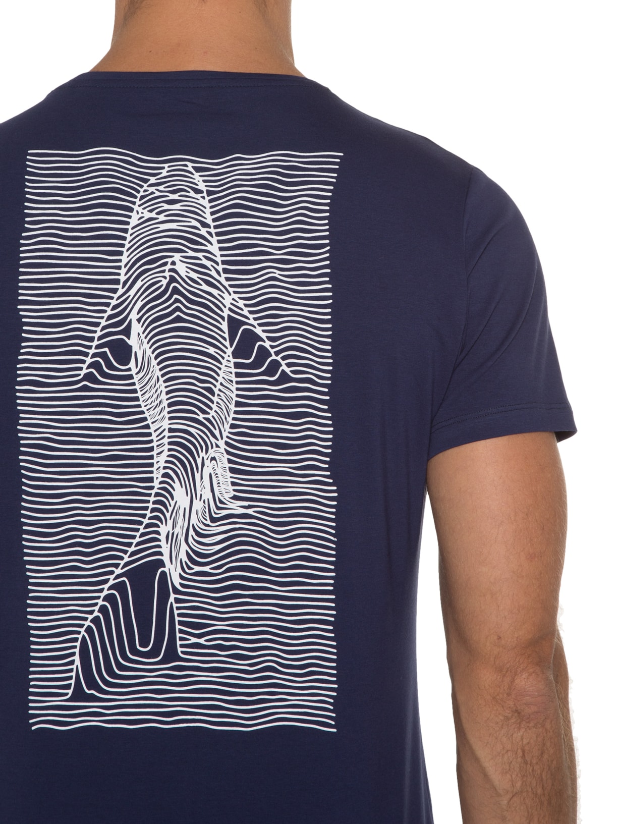 Camiseta Masculina Shark Lines Azul Kour