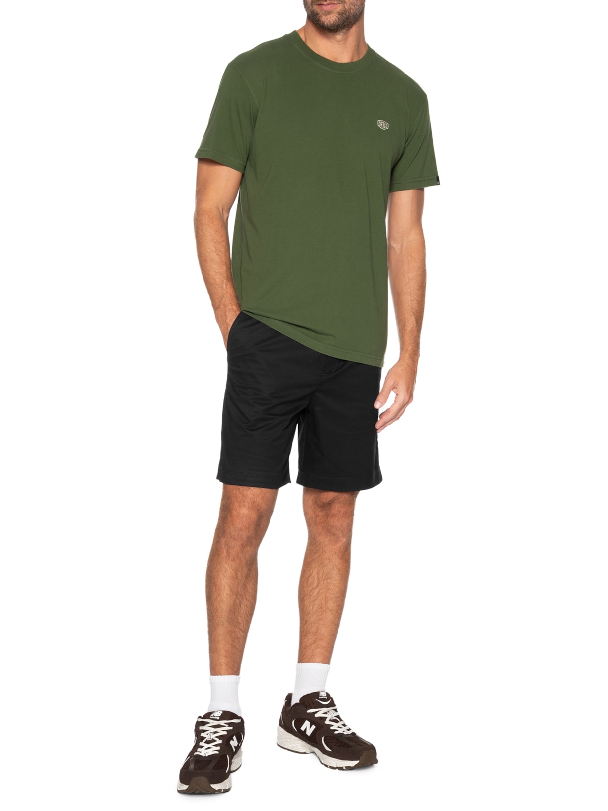 Camiseta Masculina Shield Standard Fit – Verde Deus Ex Machina
