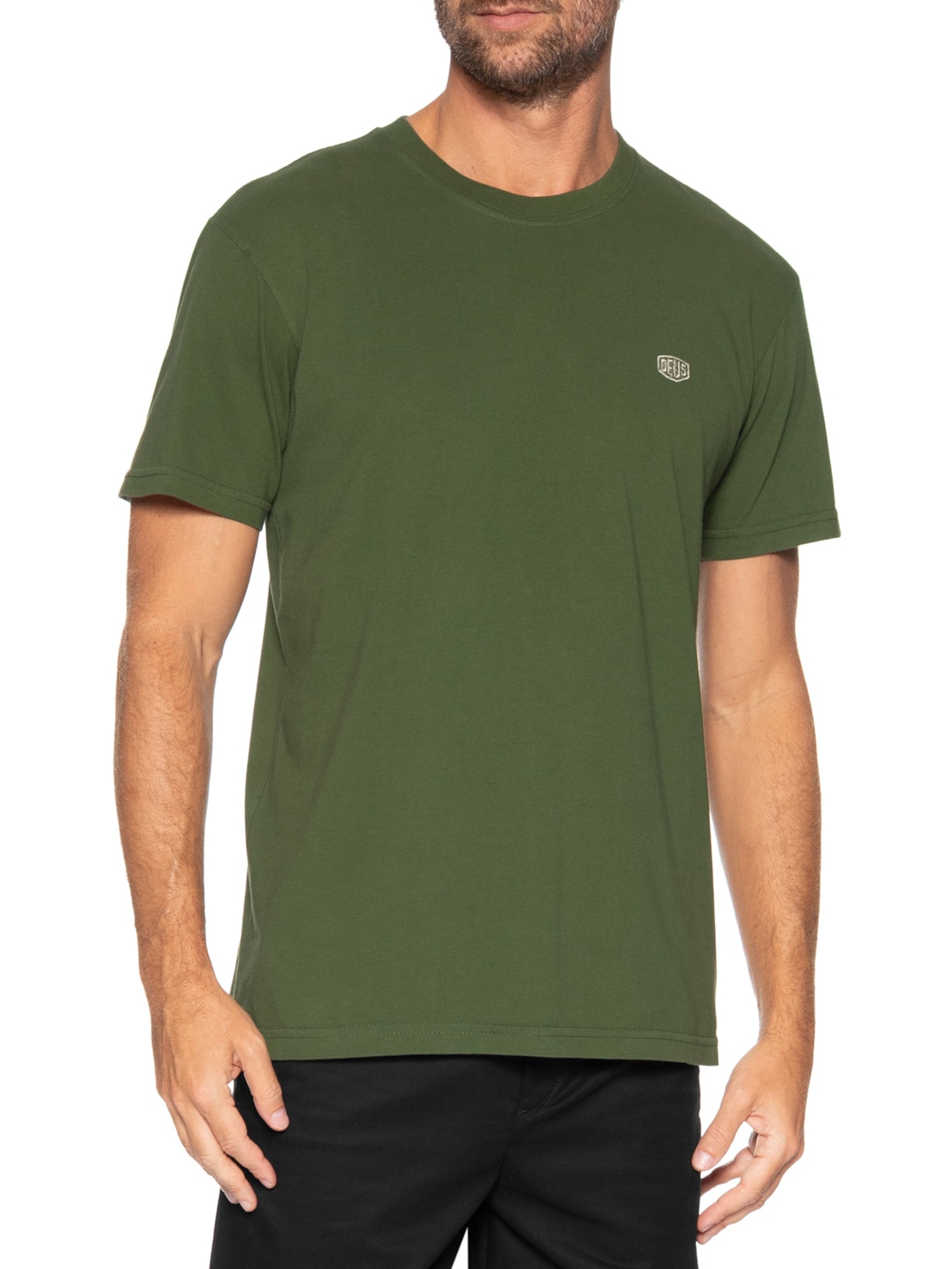 Camiseta Masculina Shield Standard Fit – Verde Deus Ex Machina