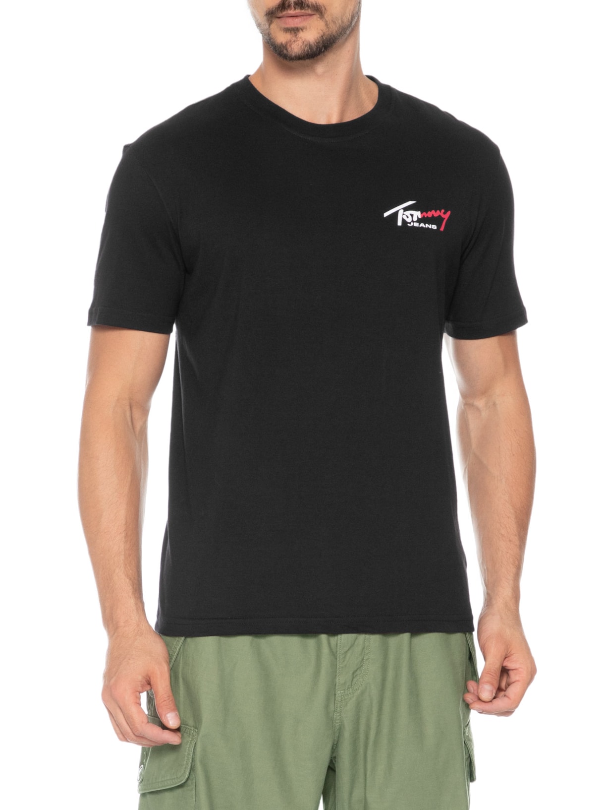 Camiseta Masculina Sign Chest Preto Tommy Jeans