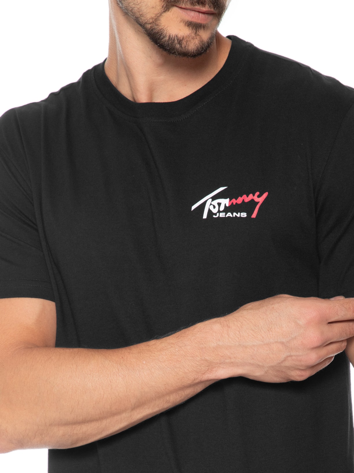 Camiseta Masculina Sign Chest Preto Tommy Jeans