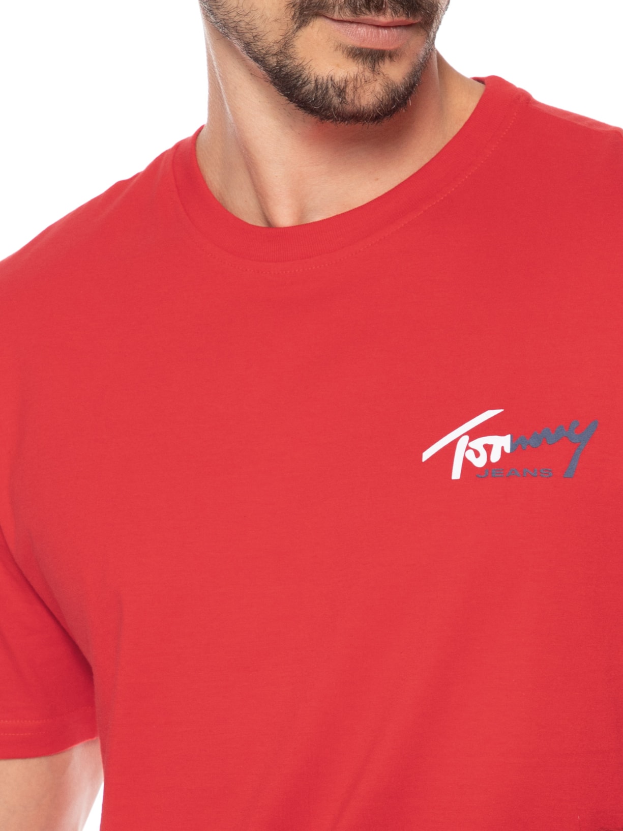 Camiseta Masculina Sign Chest Vermelho Tommy Jeans
