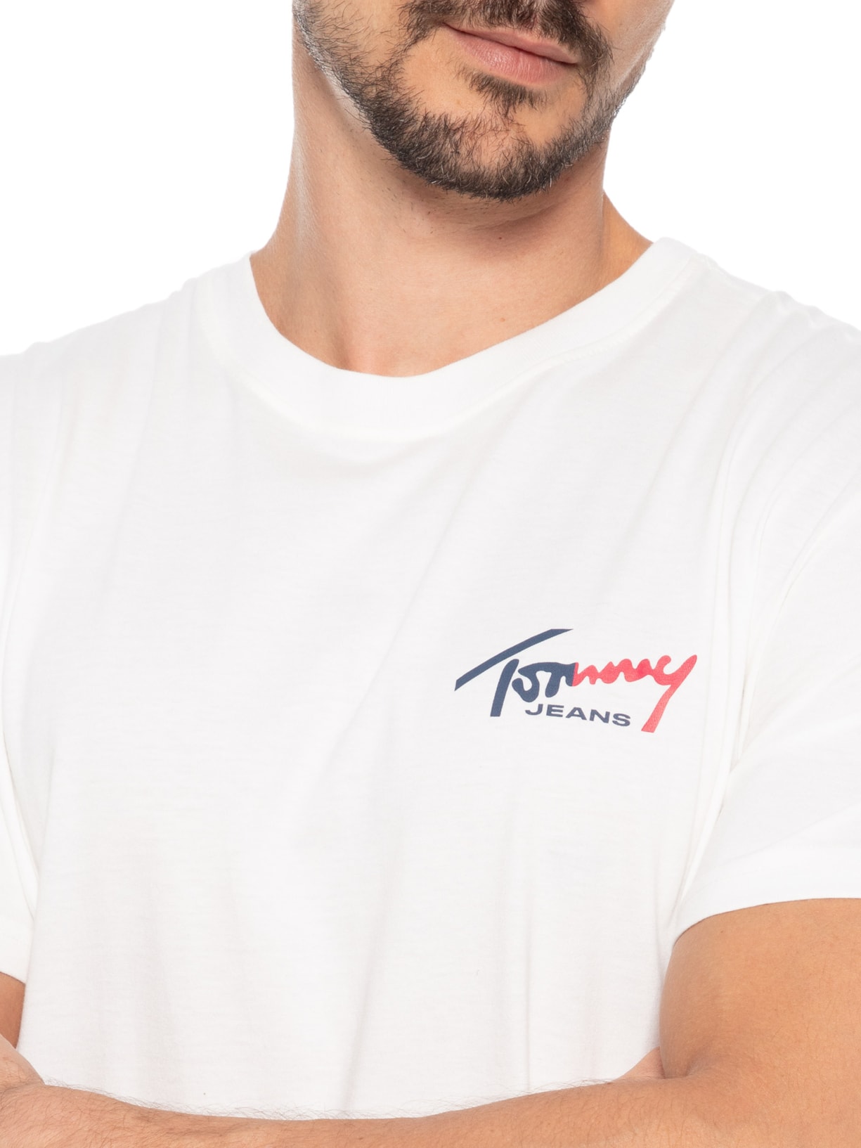 Camiseta Masculina Sign Chest – Branco Tommy Jeans