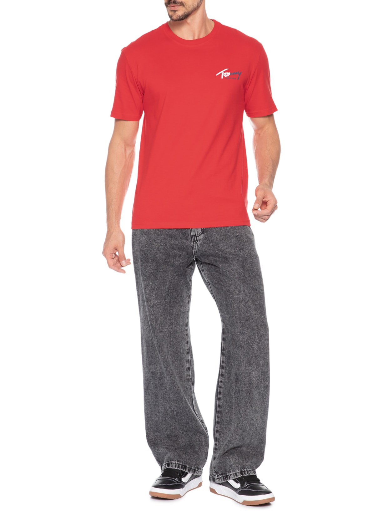 Camiseta Masculina Sign Chest – Vermelho Tommy Jeans