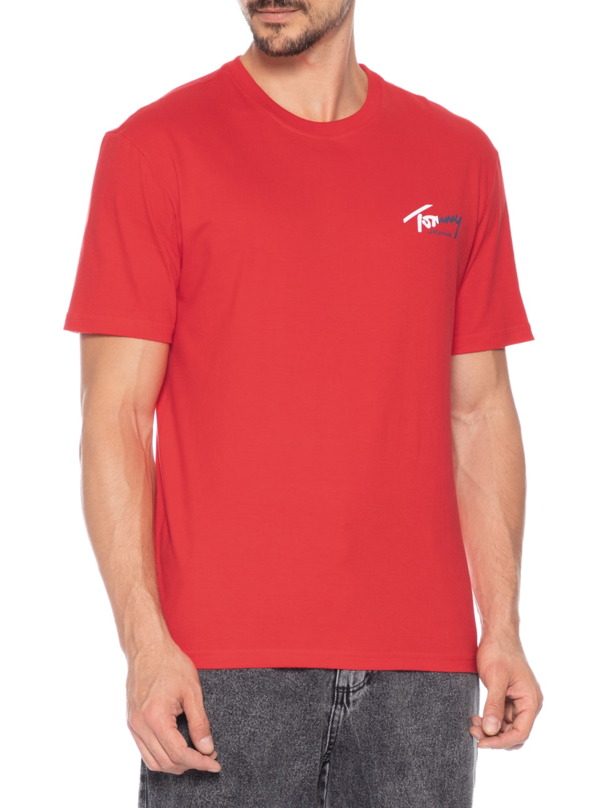 Camiseta Masculina Sign Chest – Vermelho Tommy Jeans