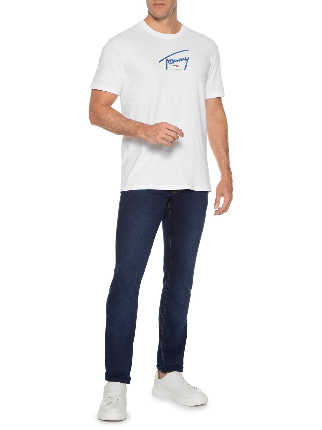 Camiseta Masculina Signature Psychedellic Branco Tommy Jeans