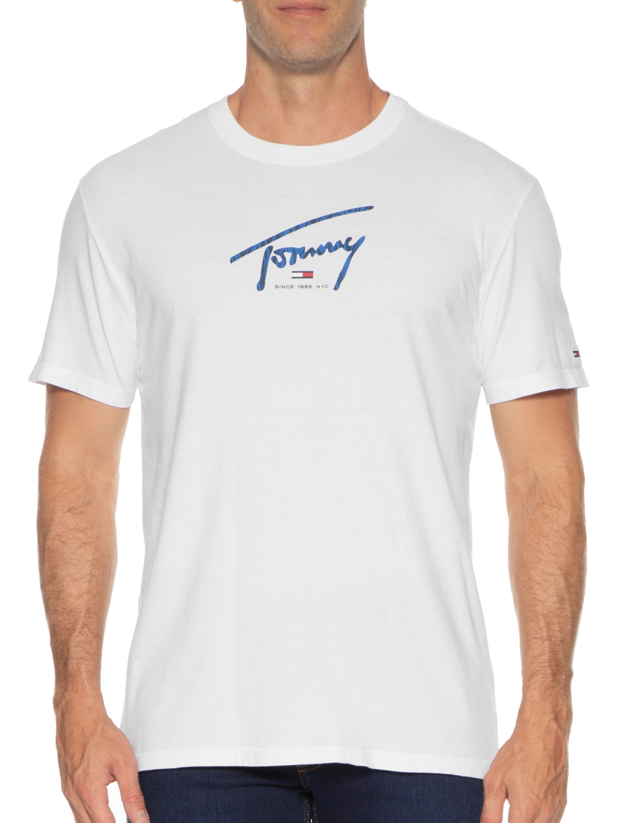 Camiseta Masculina Signature Psychedellic Branco Tommy Jeans