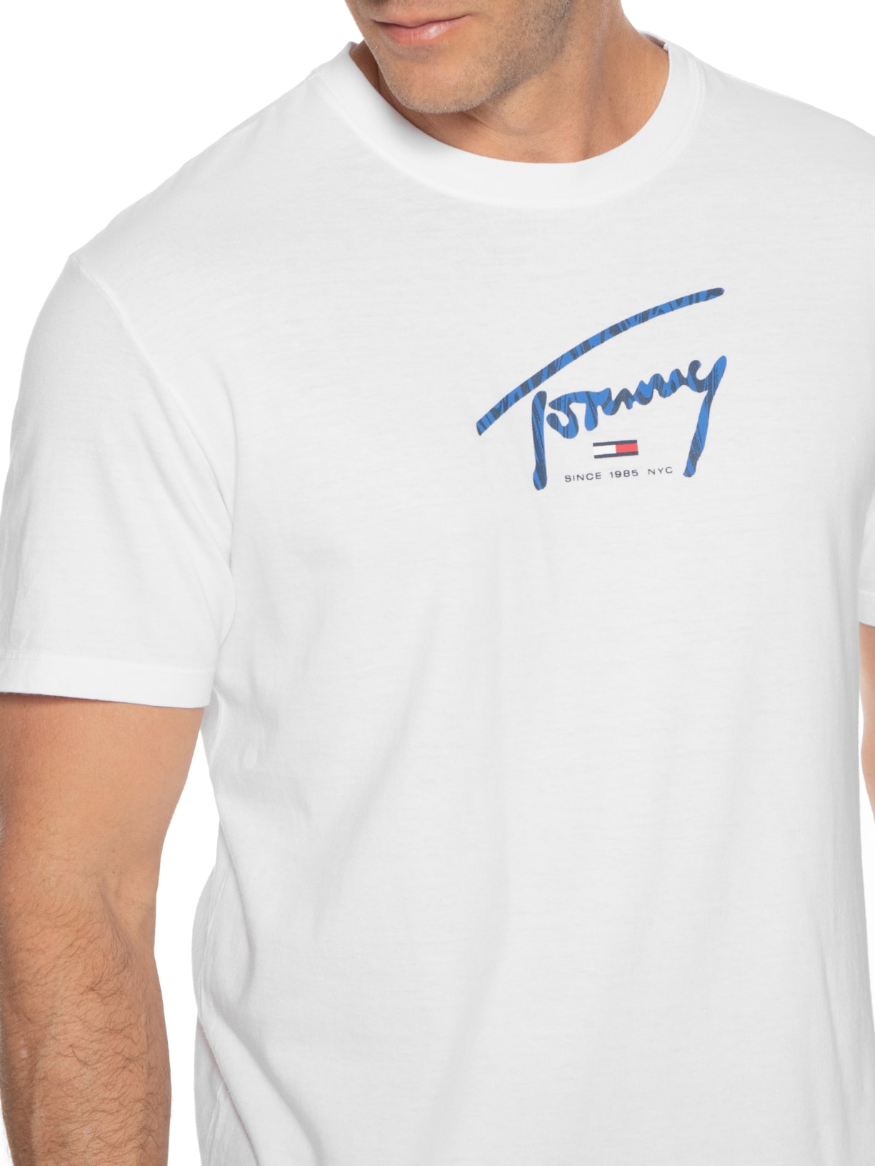 Camiseta Masculina Signature Psychedellic Branco Tommy Jeans