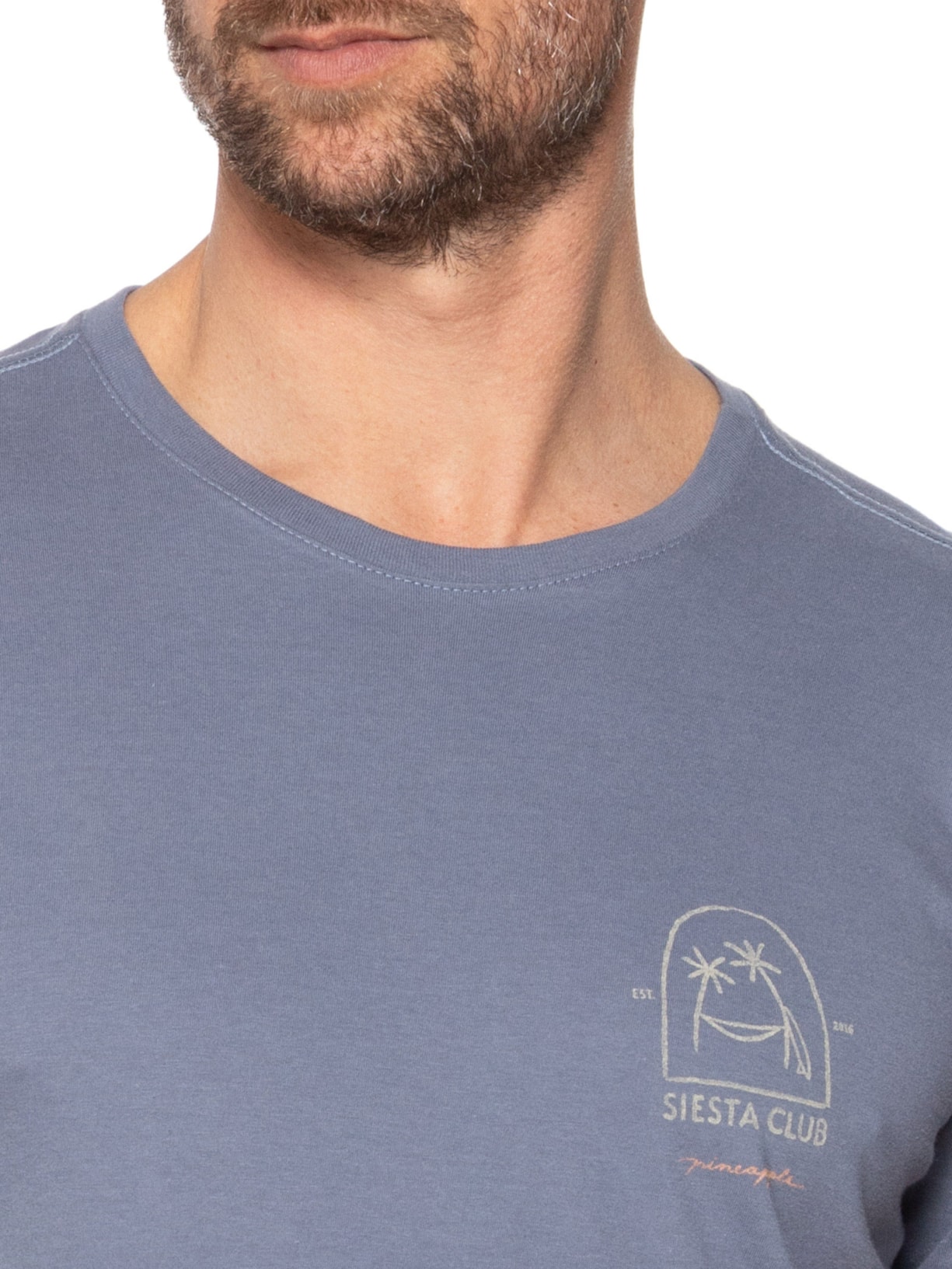 Camiseta Masculina Silk da Siesta Club Azul  Pineapple