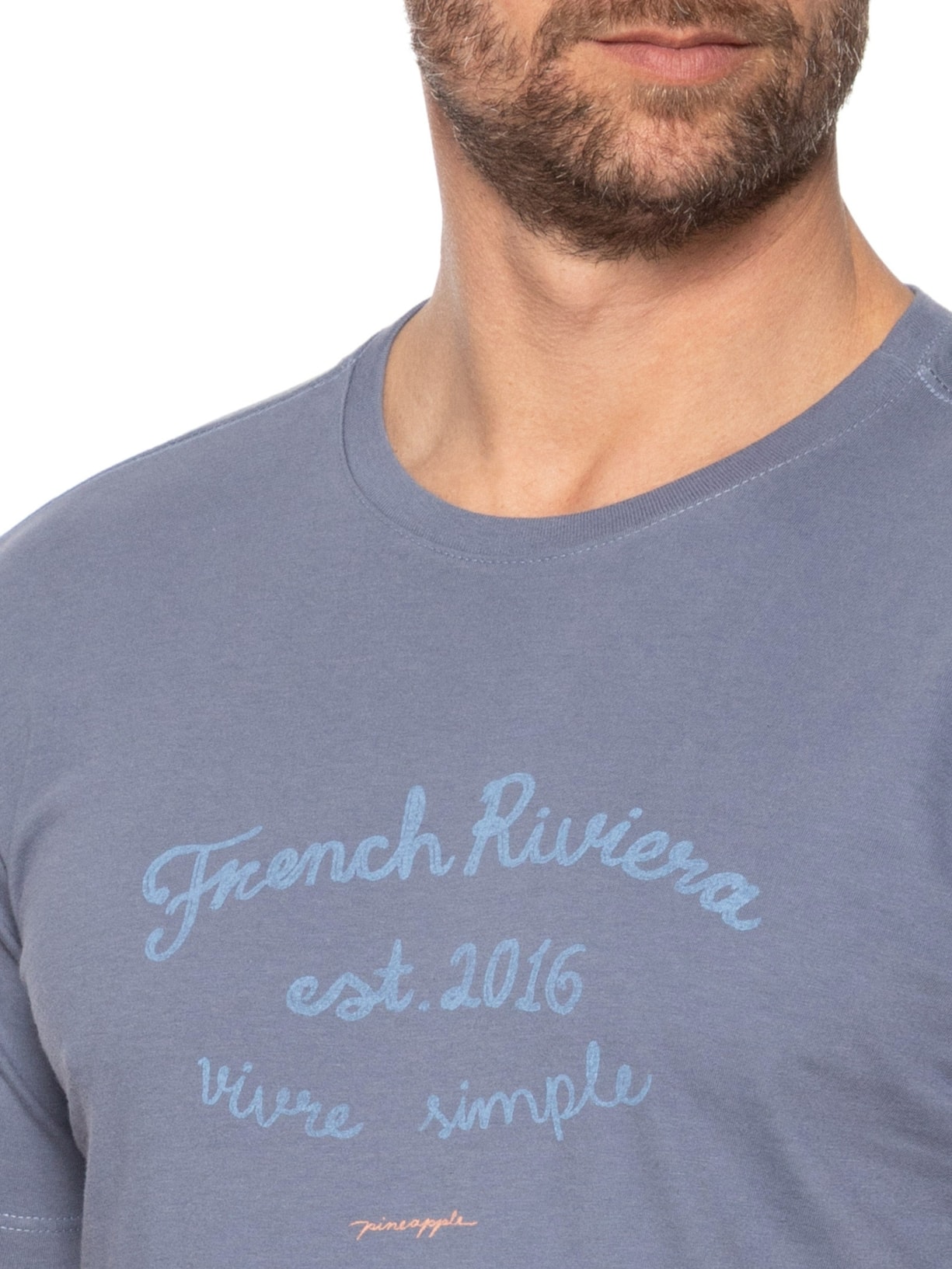 Camiseta Masculina Silk Riviera Azul Pineapple