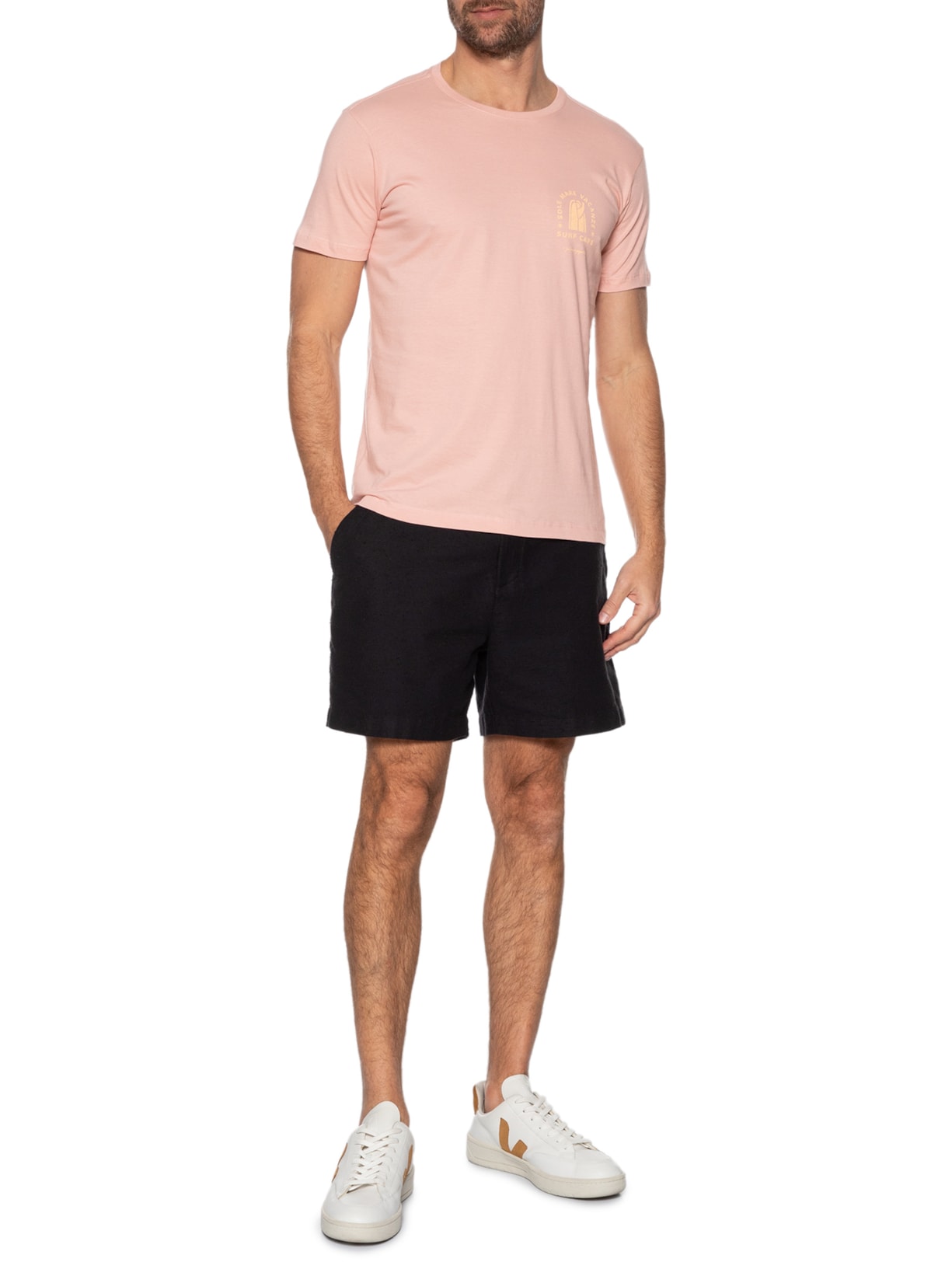  Camiseta Masculina Silk Surf Minimal Rosa Pineapple