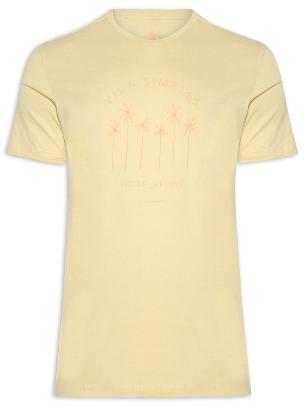Camiseta Masculina Silk Vida Simples - Amarelo