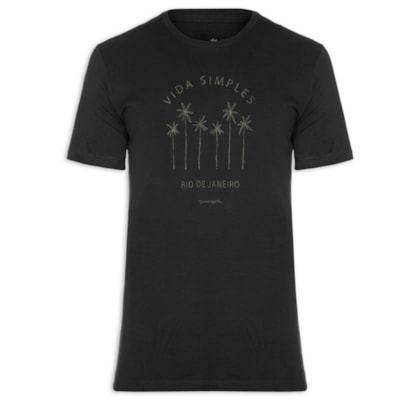 Camiseta Masculina Silk Vida Simples - Preto
