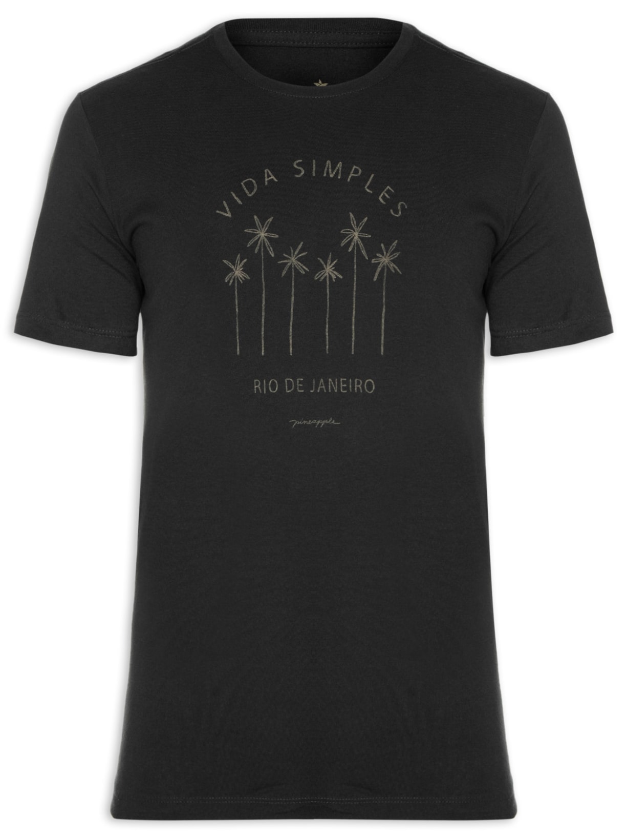 Camiseta Masculina Silk Vida Simples - Preto