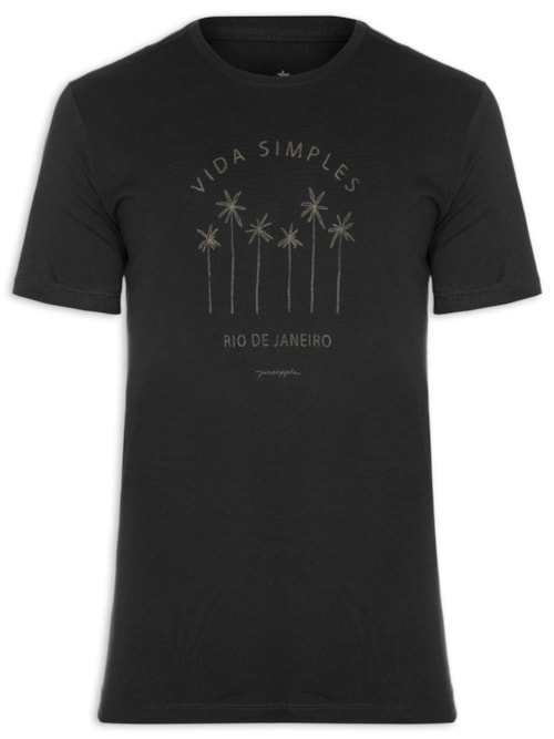 Camiseta Masculina Silk Vida Simples - Preto