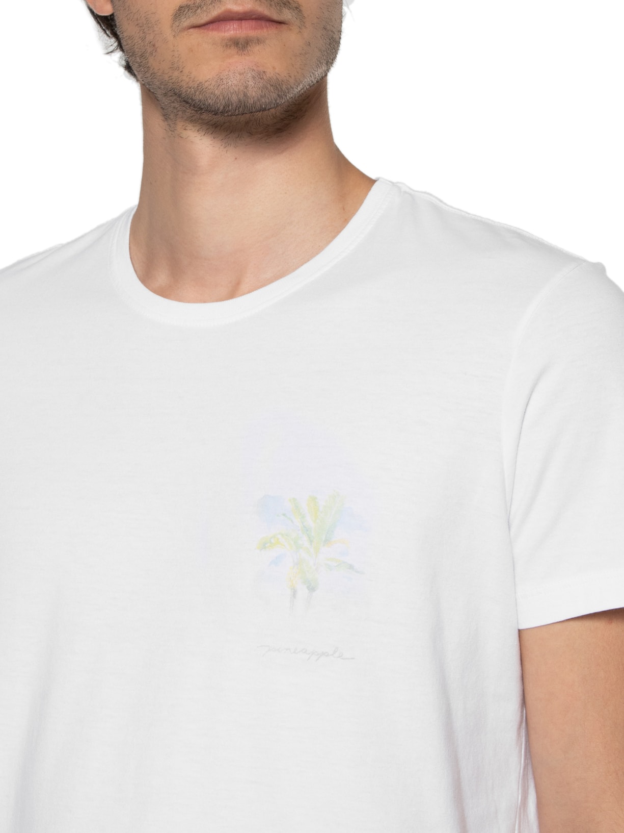Camiseta Masculina Silkada Bananeiras Branco Pineapple