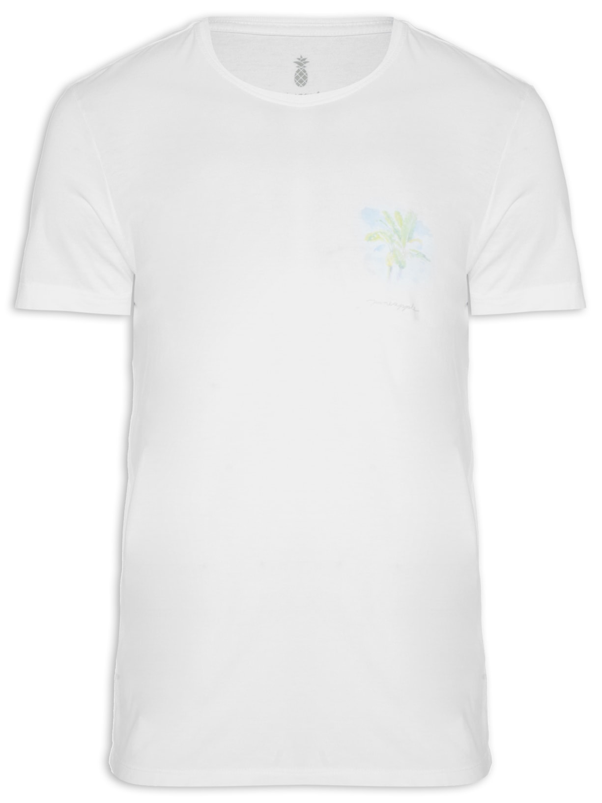 Camiseta Masculina Silkada Bananeiras Branco Pineapple