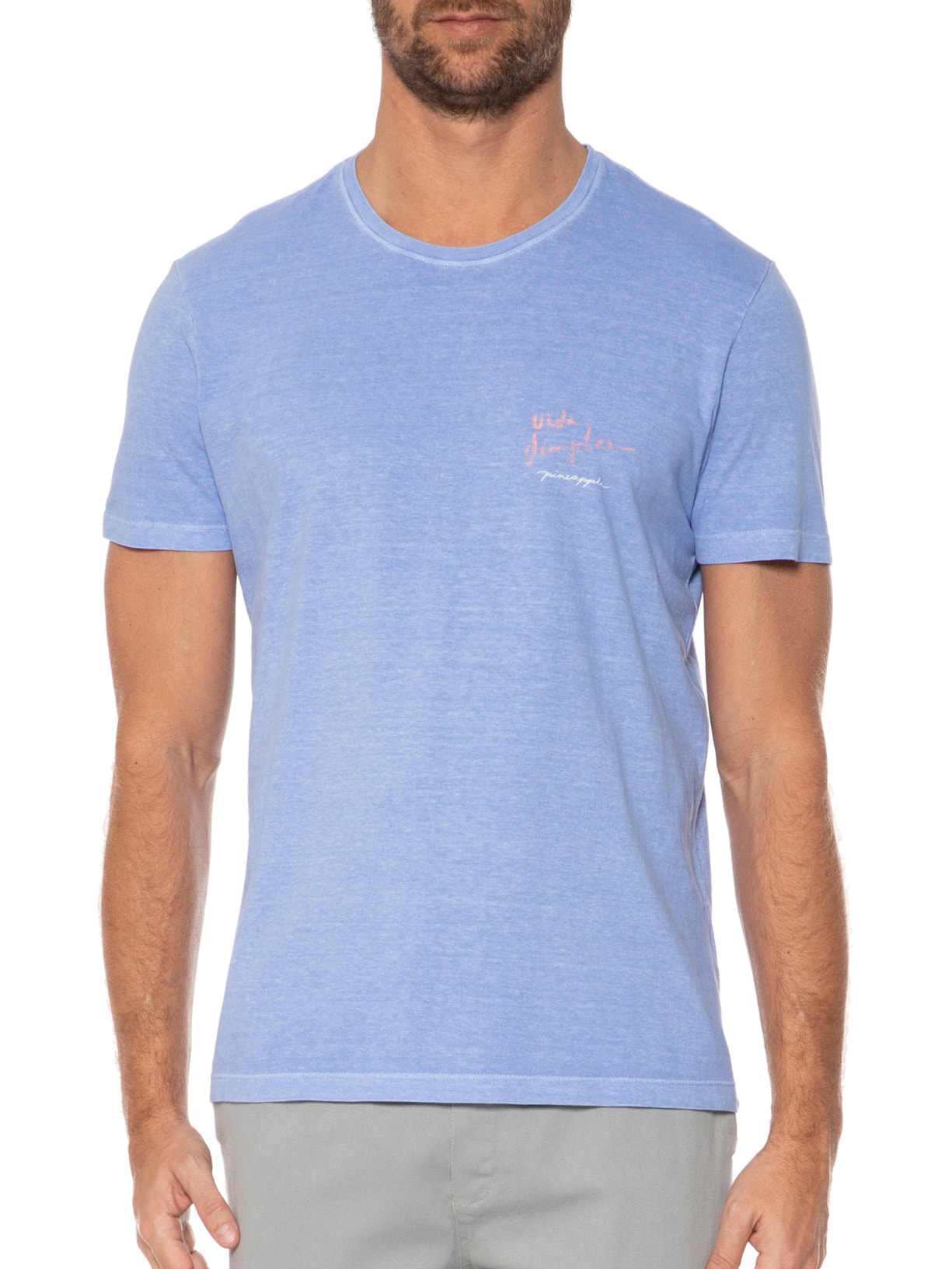 Camiseta Masculina Silkada Bandana Azul Pineapple