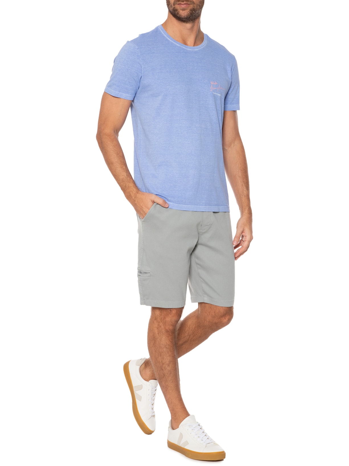 Camiseta Masculina Silkada Bandana Azul Pineapple