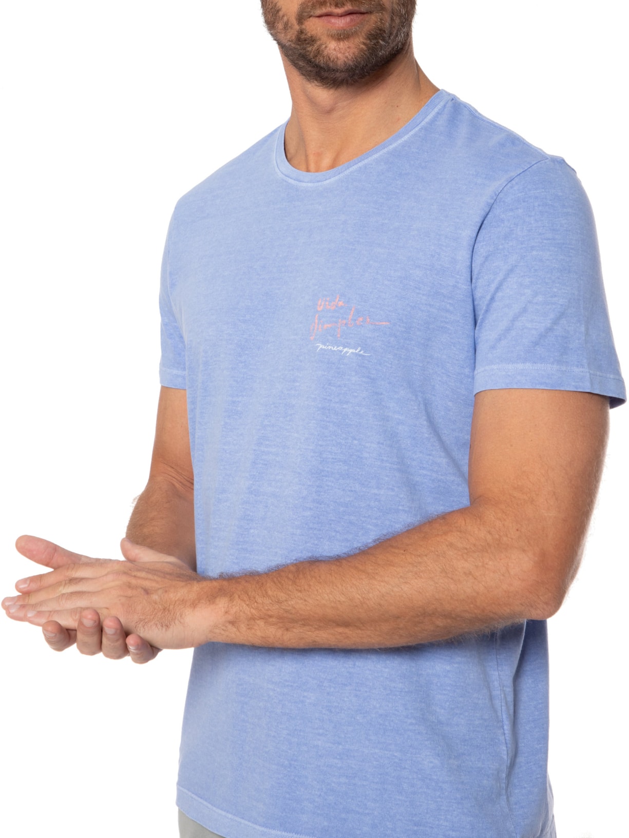 Camiseta Masculina Silkada Bandana Azul Pineapple