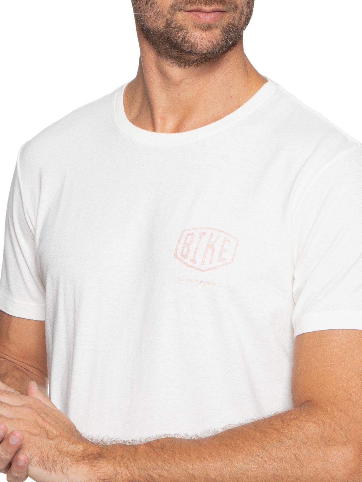 Camiseta Masculina Silkada Bike Off White Pineapple