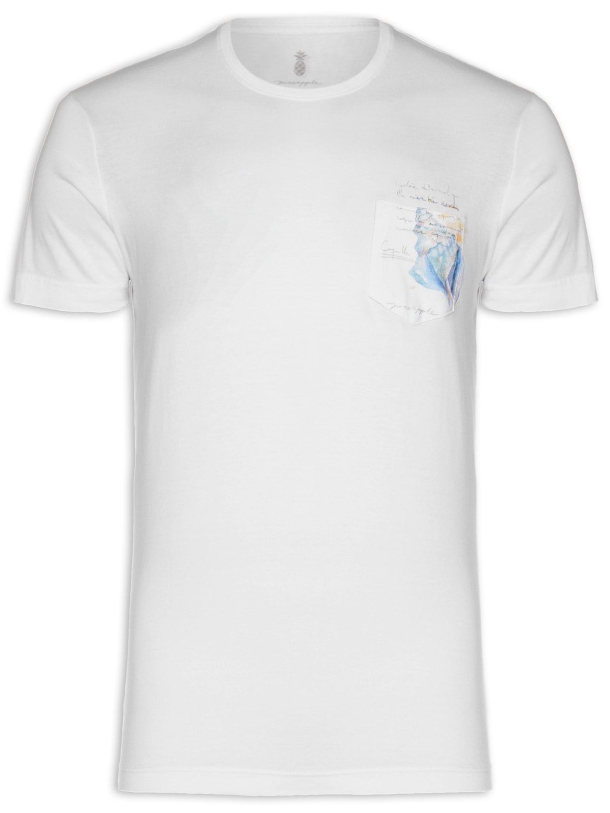 Camiseta Masculina Silkada Bolso Conchas - Branco