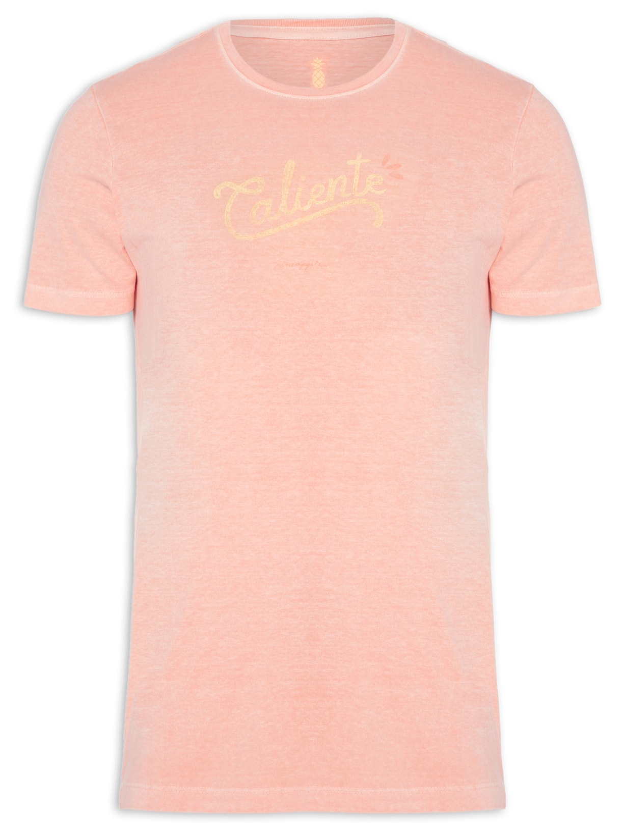 Camiseta Masculina Silkada Caliente Laranja Pineapple