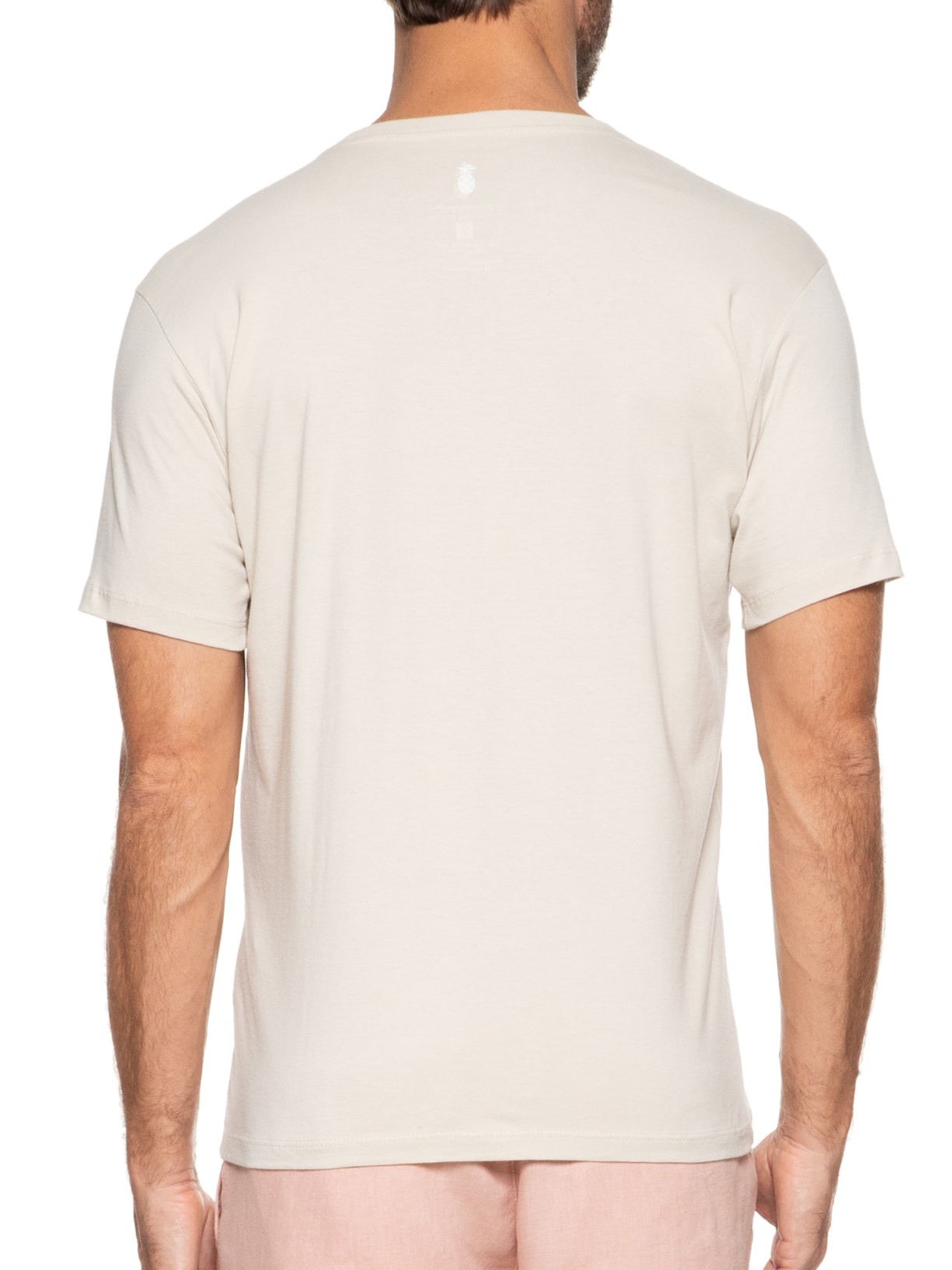 Camiseta Masculina Silkada Carimbo Pine Bege Pineapple