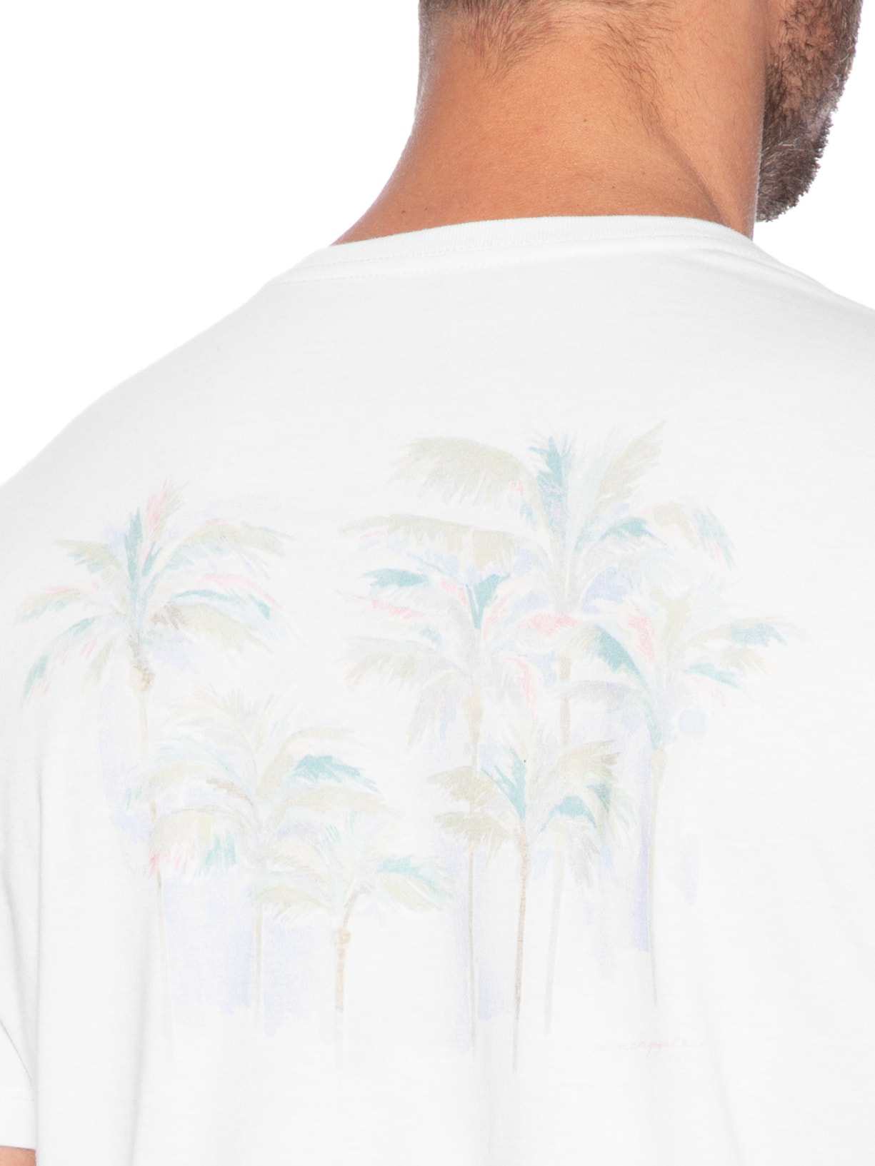 Camiseta Masculina Silkada Coqueiral Branco Pineapple