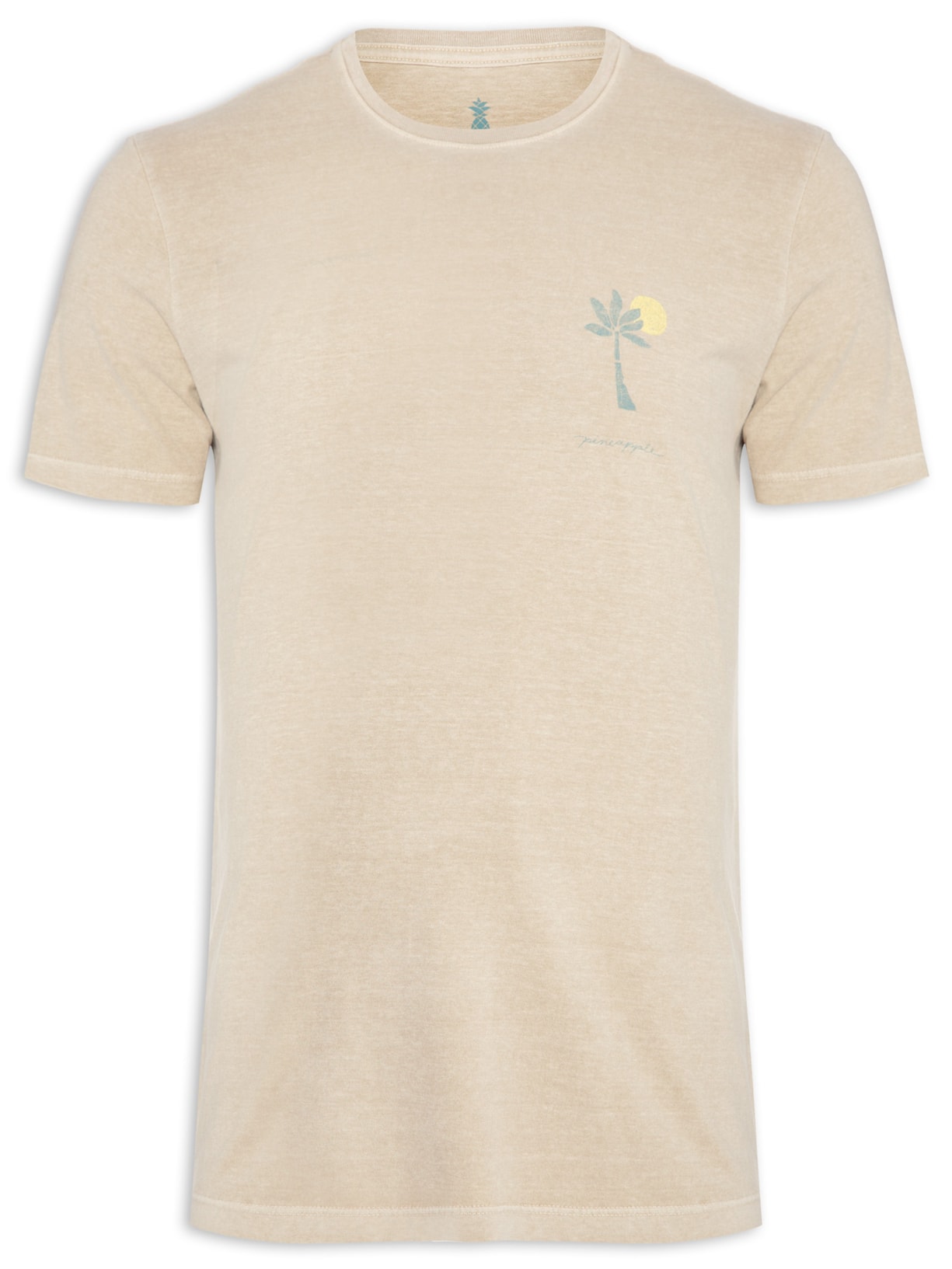 Camiseta Masculina Silkada Coqueiro Bege Pineapple