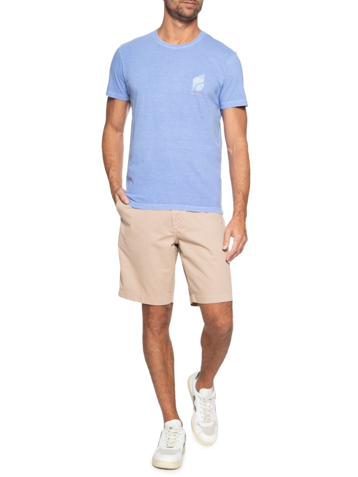 Camiseta Masculina Silkada Coquille Azul Pineapple