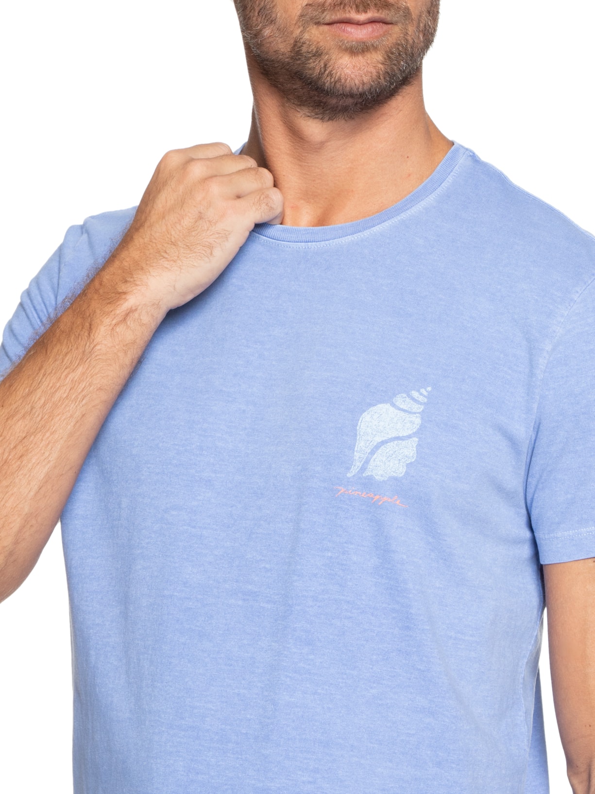 Camiseta Masculina Silkada Coquille Azul Pineapple