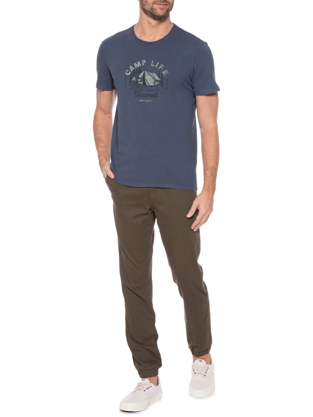 Camiseta Masculina Silkada Disconnect Azul Pineapple