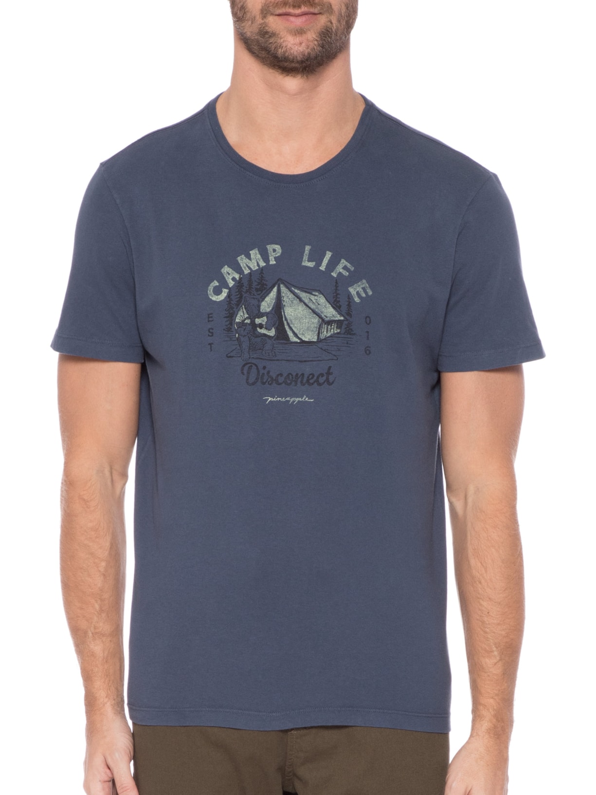 Camiseta Masculina Silkada Disconnect Azul Pineapple