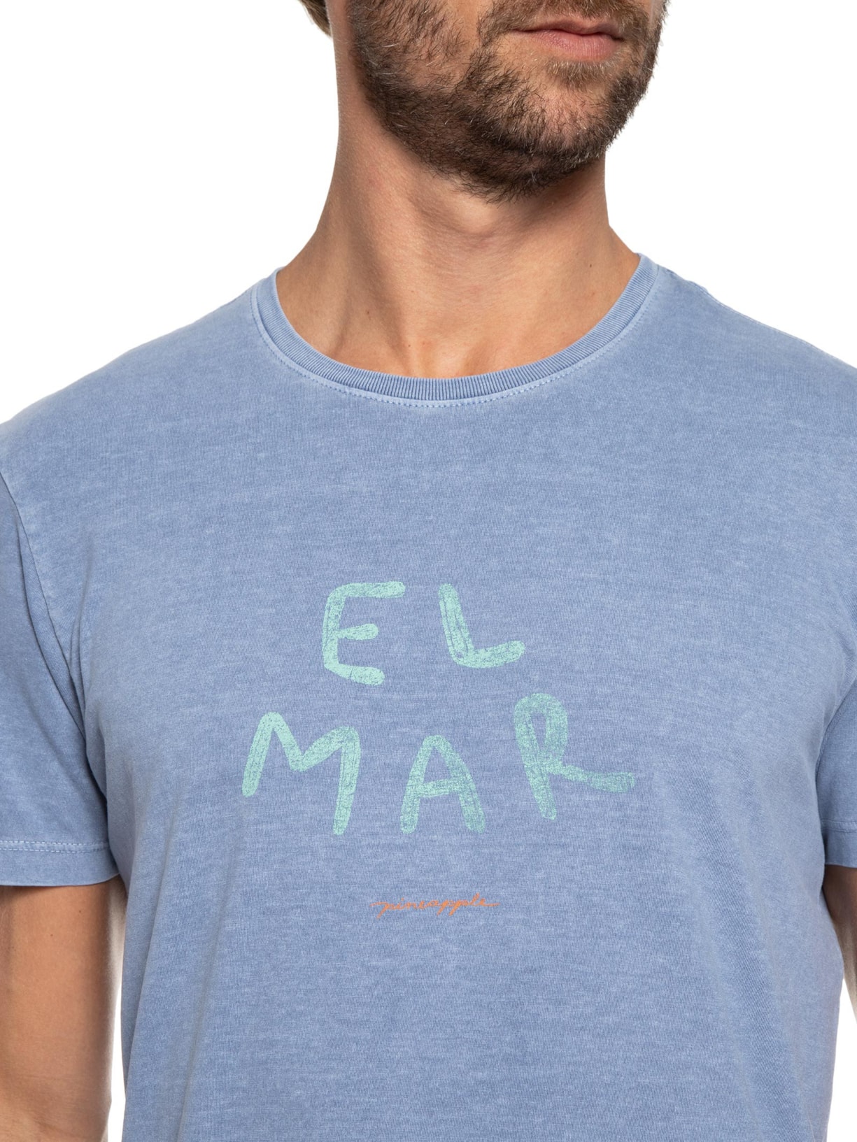 Camiseta Masculina Silkada El Mar Azul Pineapple