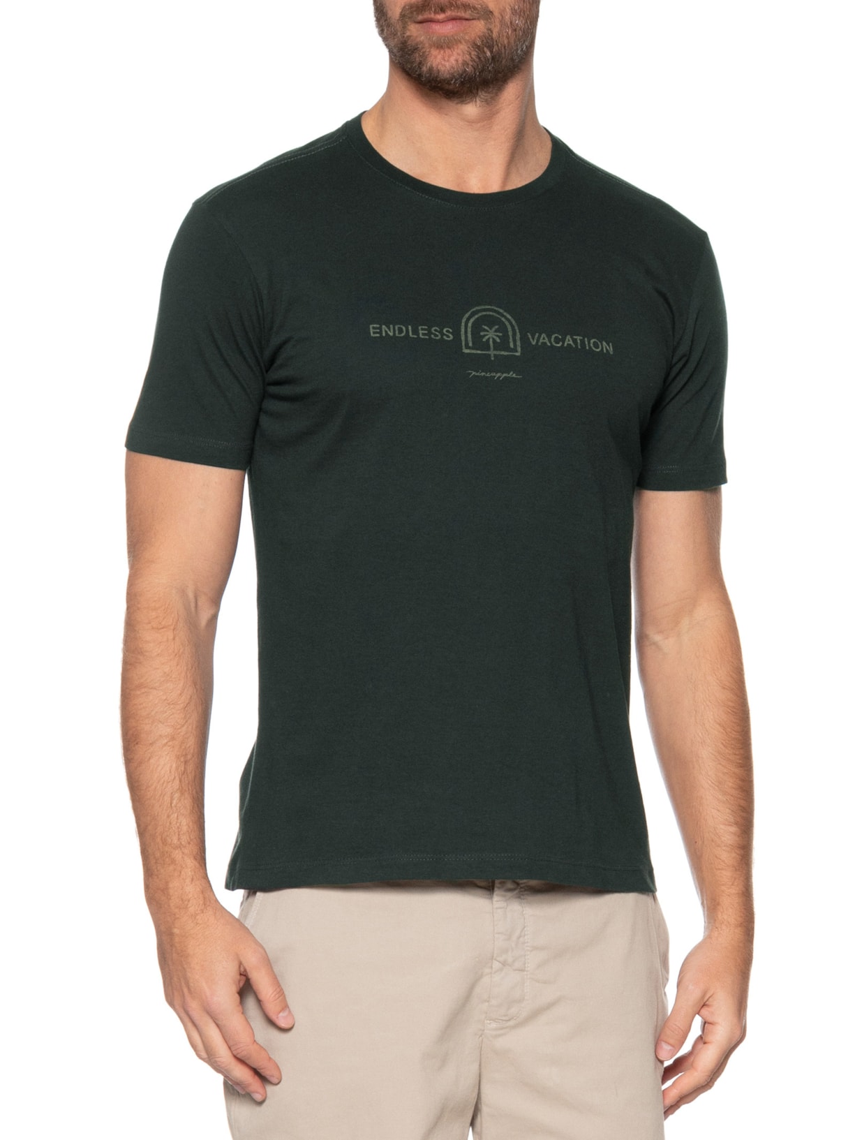 Camiseta Masculina Silkada Endless Vacation Preto Pineapple