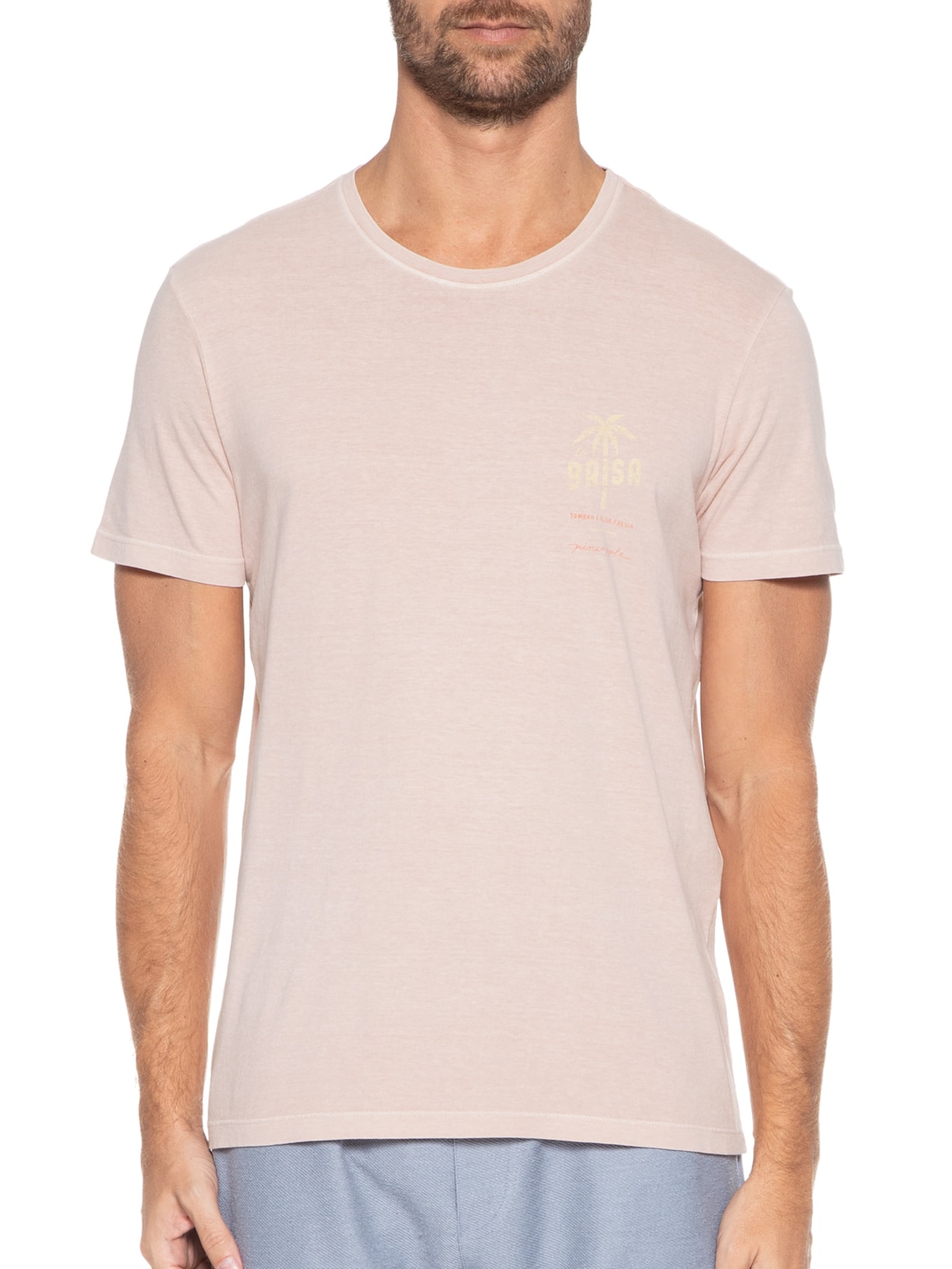 Camiseta Masculina Silkada La Brisa Rosa Pineapple