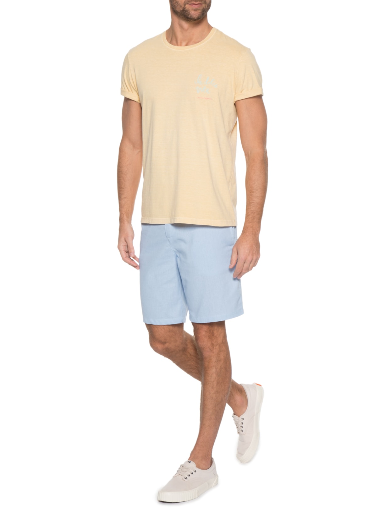 Camiseta Masculina Silkada La Dolce Vita Amarelo Pineapple