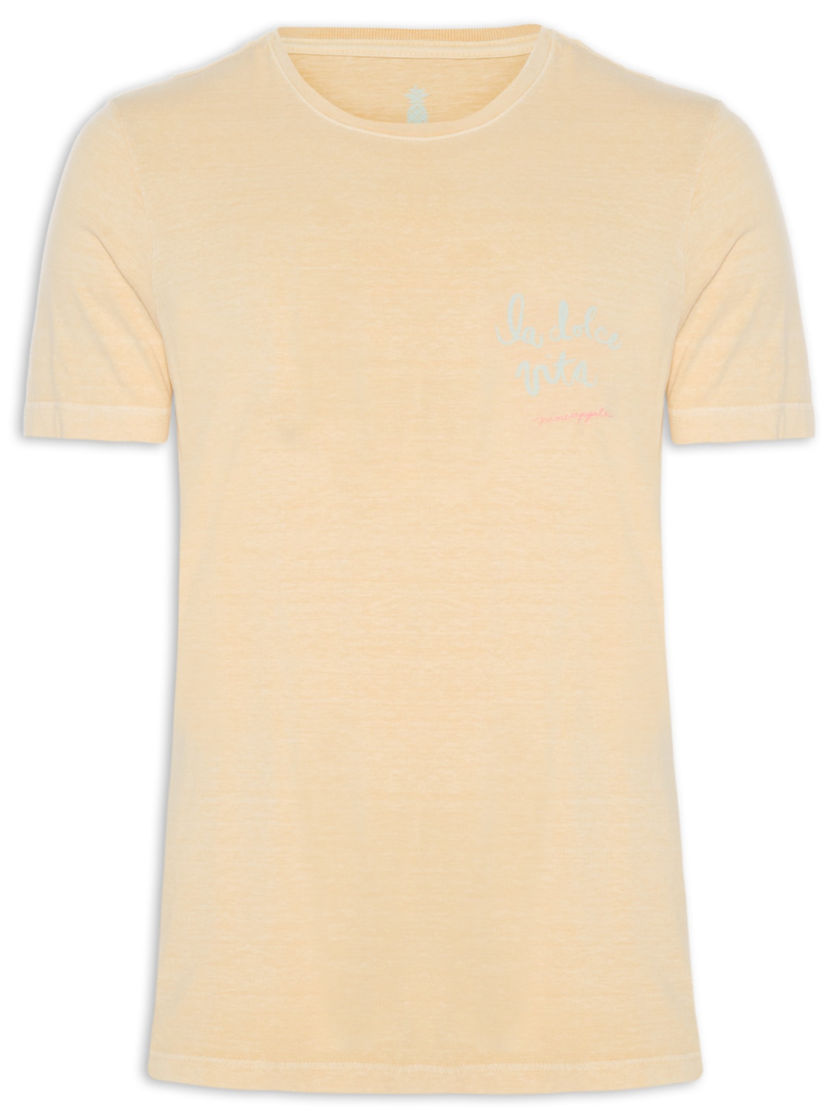 Camiseta Masculina Silkada La Dolce Vita Amarelo Pineapple