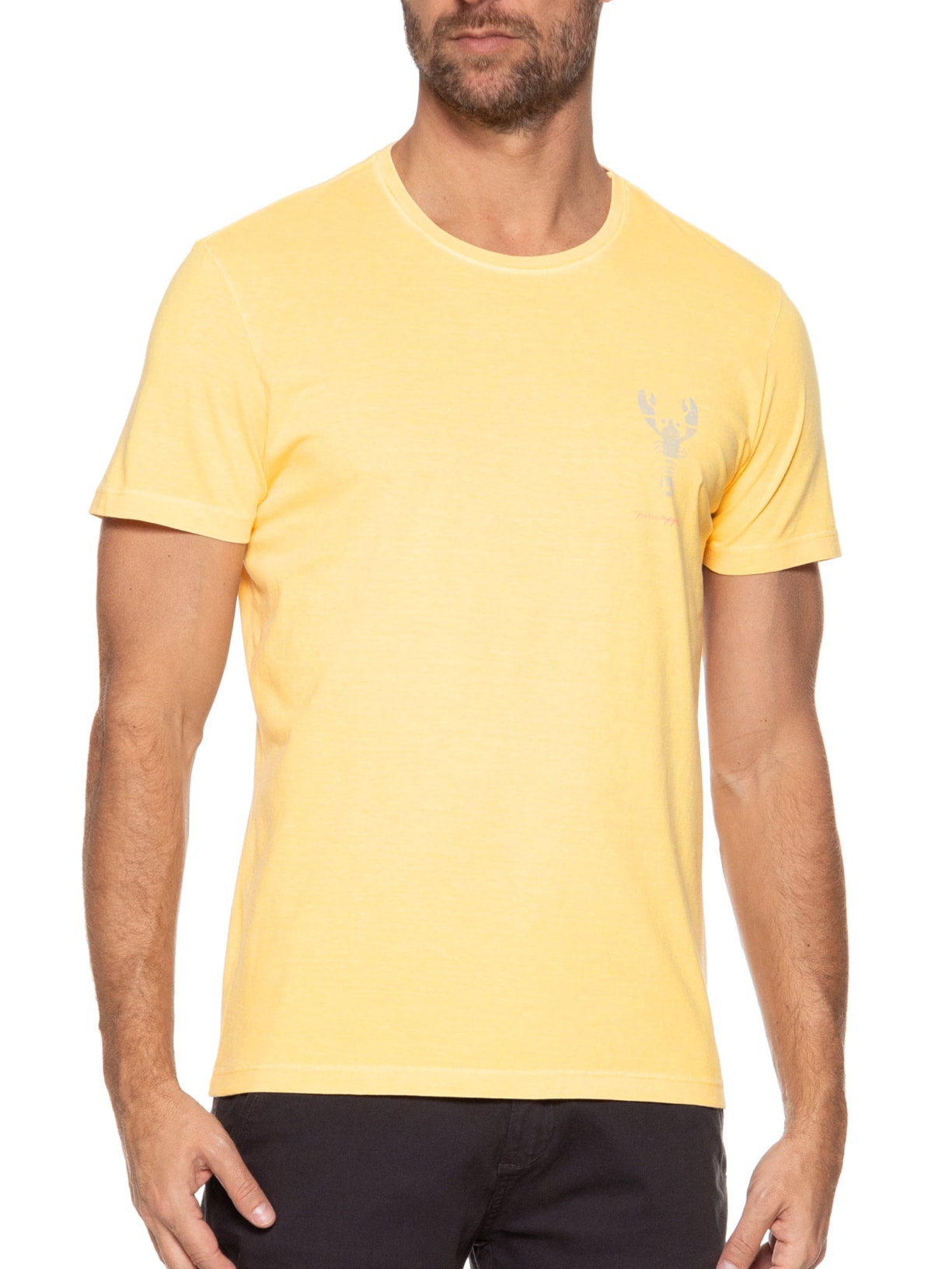 Camiseta Masculina Silkada Lagosta Amarelo Pineapple