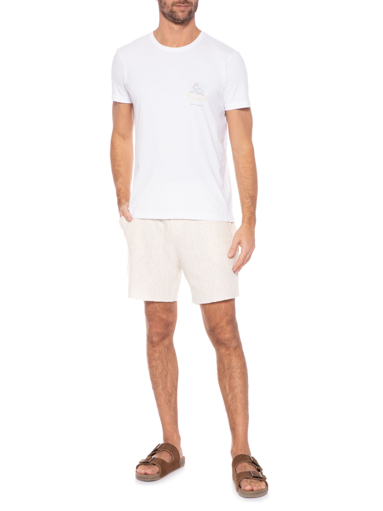 Camiseta Masculina Silkada Land Rover Branco Pineapple