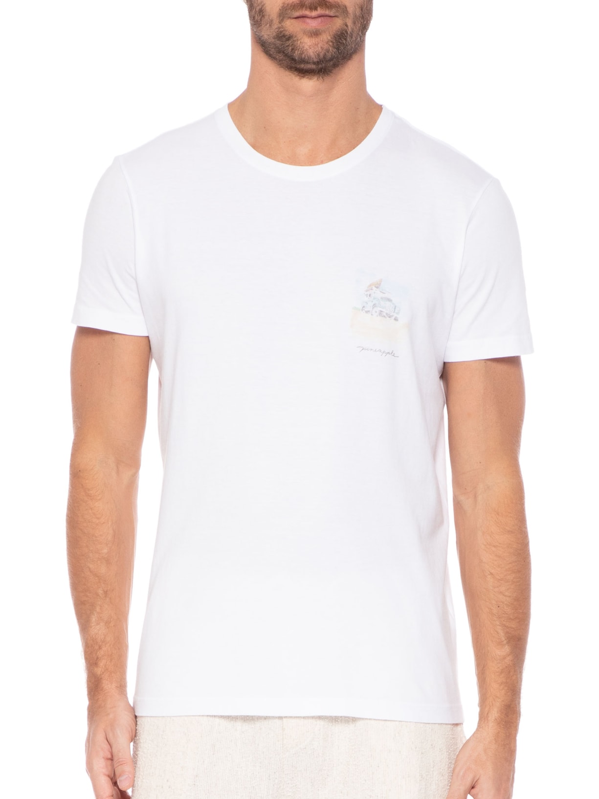 Camiseta Masculina Silkada Land Rover Branco Pineapple