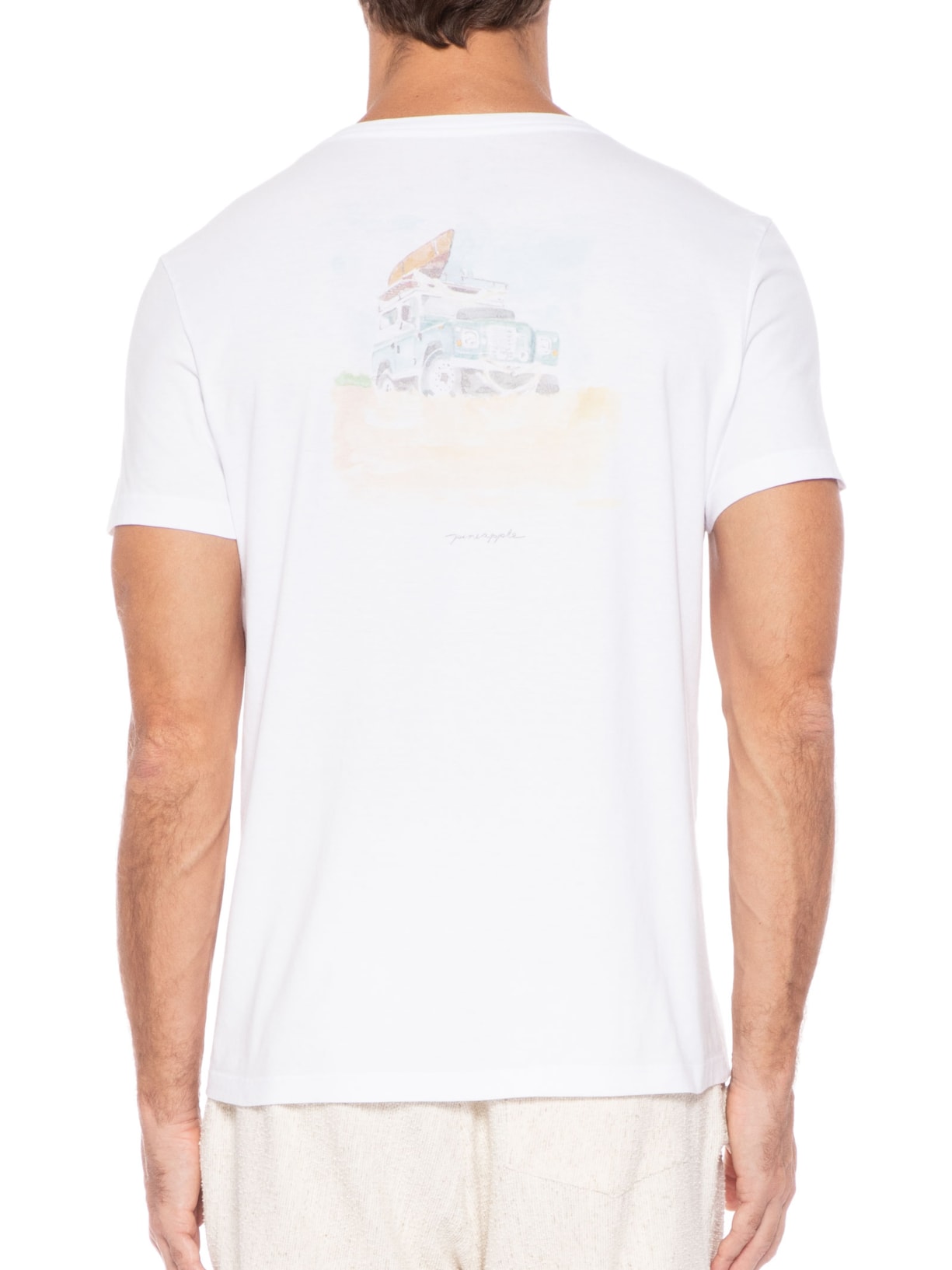 Camiseta Masculina Silkada Land Rover Branco Pineapple