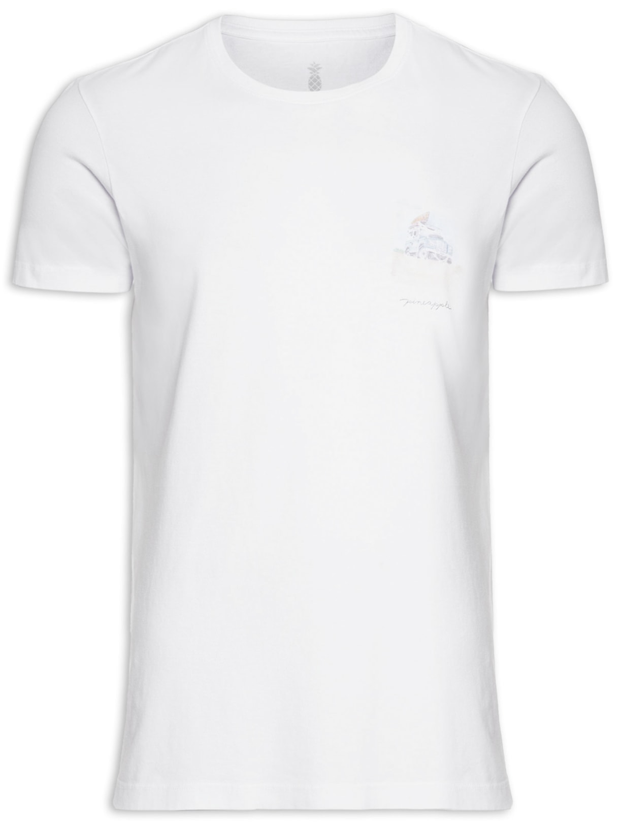 Camiseta Masculina Silkada Land Rover Branco Pineapple