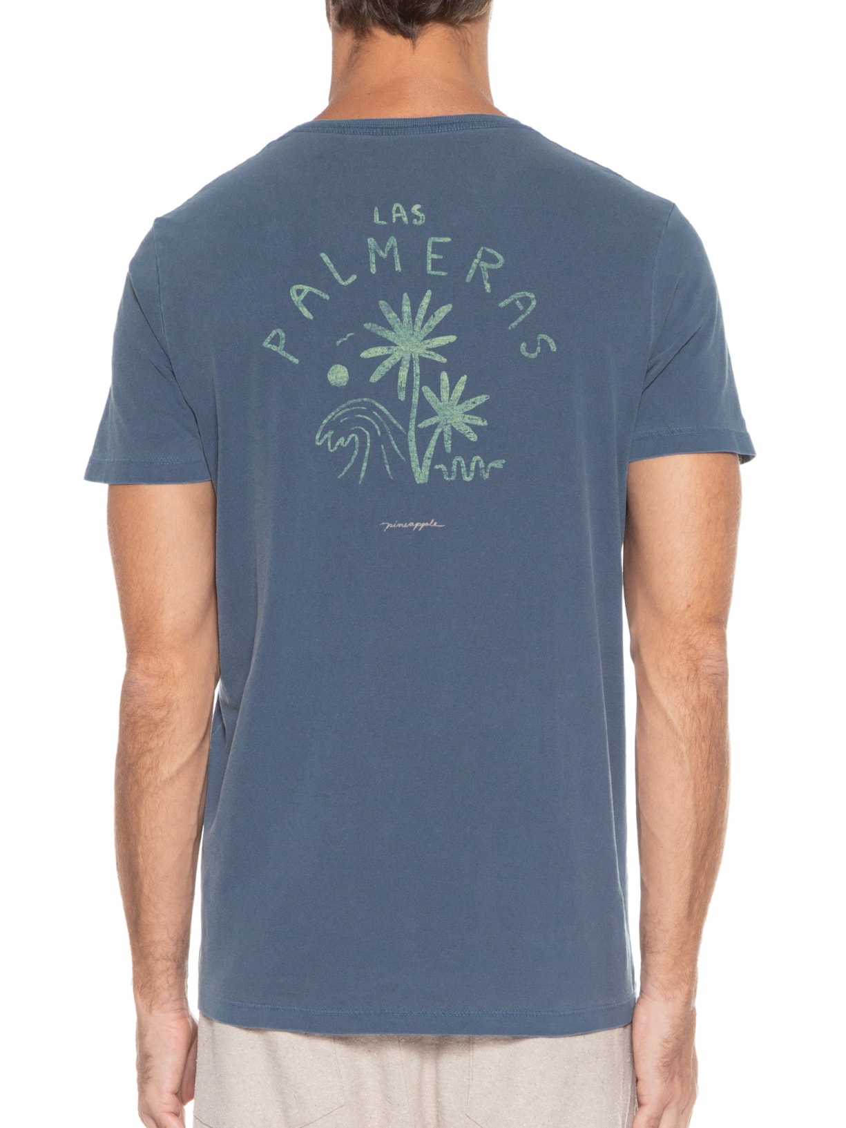 Camiseta Masculina Silkada Las Palmeras Azul Pineapple
