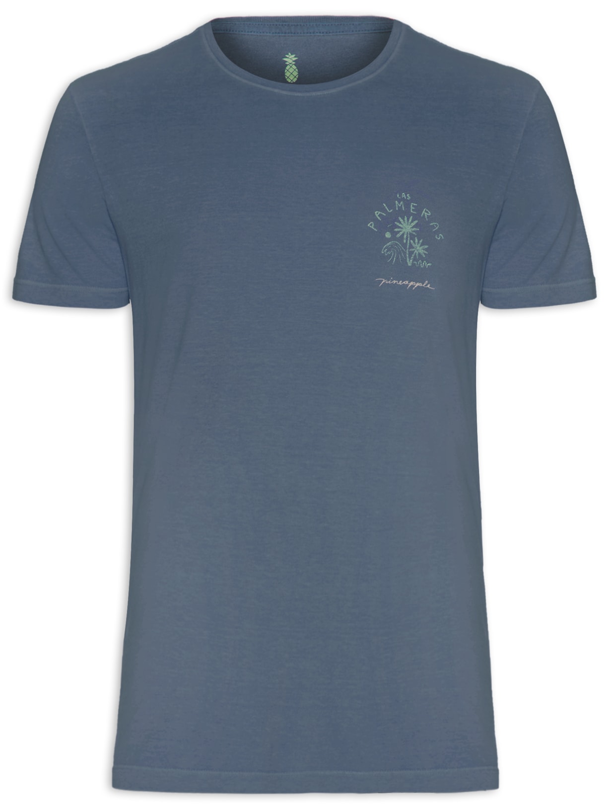 Camiseta Masculina Silkada Las Palmeras Azul Pineapple