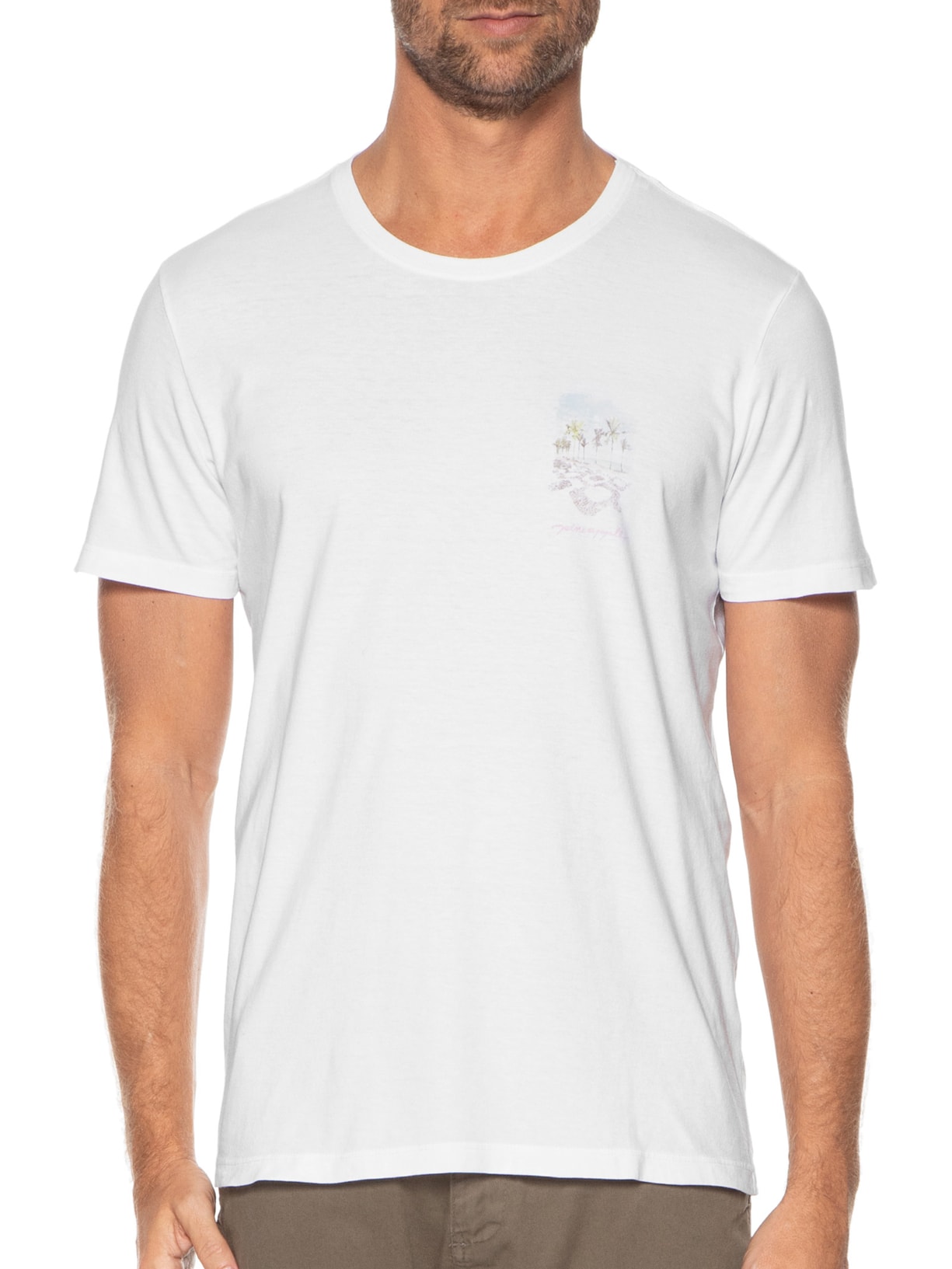 Camiseta Masculina Silkada Leblon Branco Pineapple