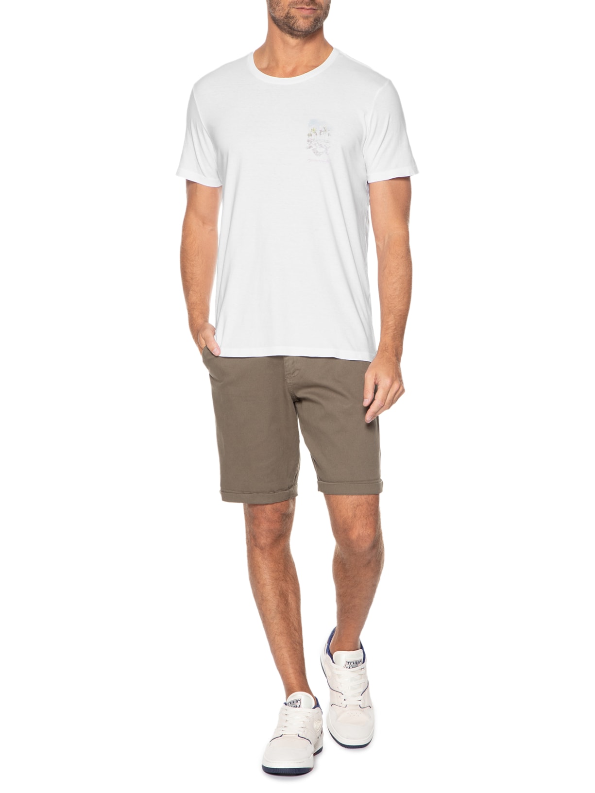 Camiseta Masculina Silkada Leblon Branco Pineapple