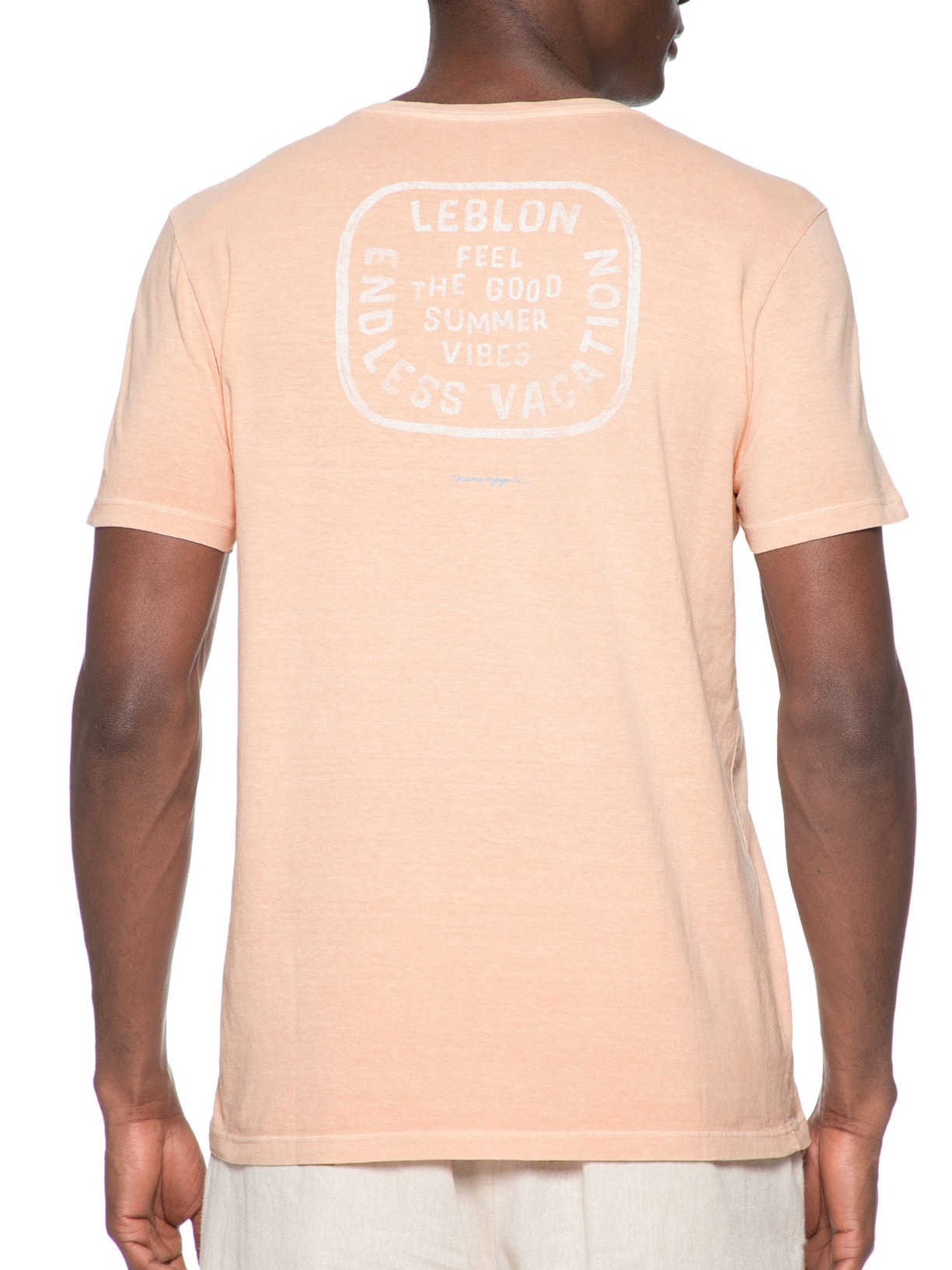Camiseta Masculina Silkada Leblon Laranja Pineapple